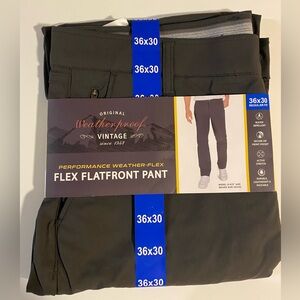 Weatherproof Vintage Performance Weather-Flex Flat Front Pant,Charcoal, Sz 36x30